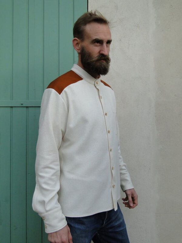 Chemise en soie, écrue et orange cuivré – Image 4