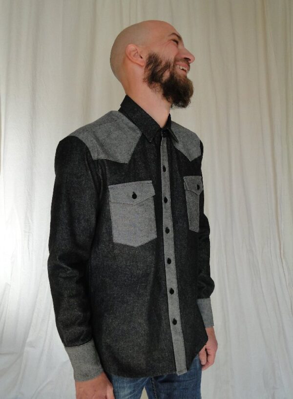 Chemise en jean de coton gris