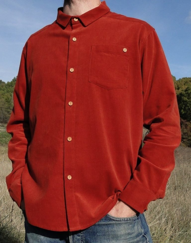 Chemise En Velours Côtelé Bordeaux 100% Coton - Taille M - Neuve Avec Étiquettes