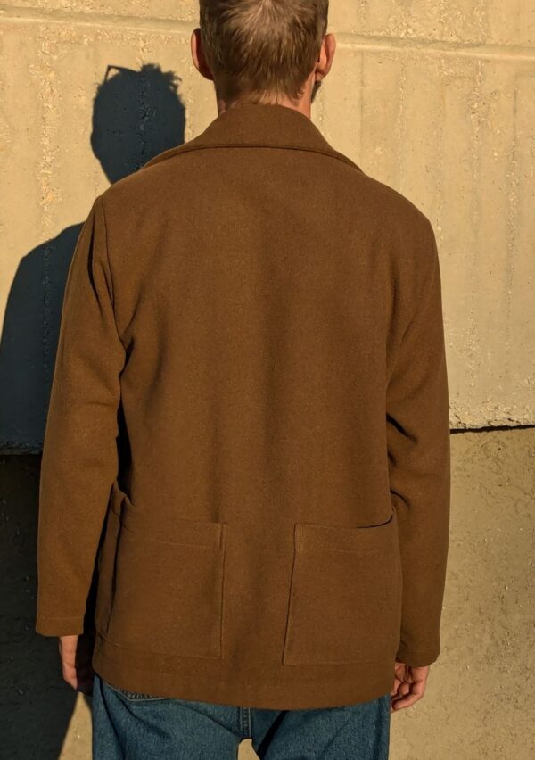Veste en velours de laine italien marron fabrication française – Image 4