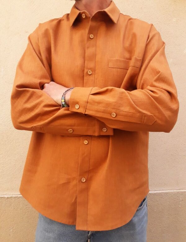Chemise en lin ocre - doré